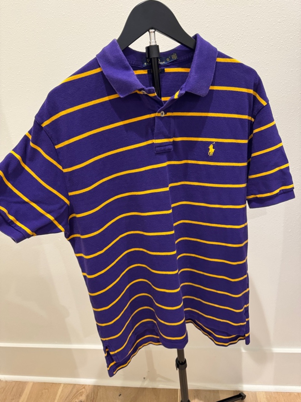 Ralph Lauren Purple & Yellow Striped Polo Shirt